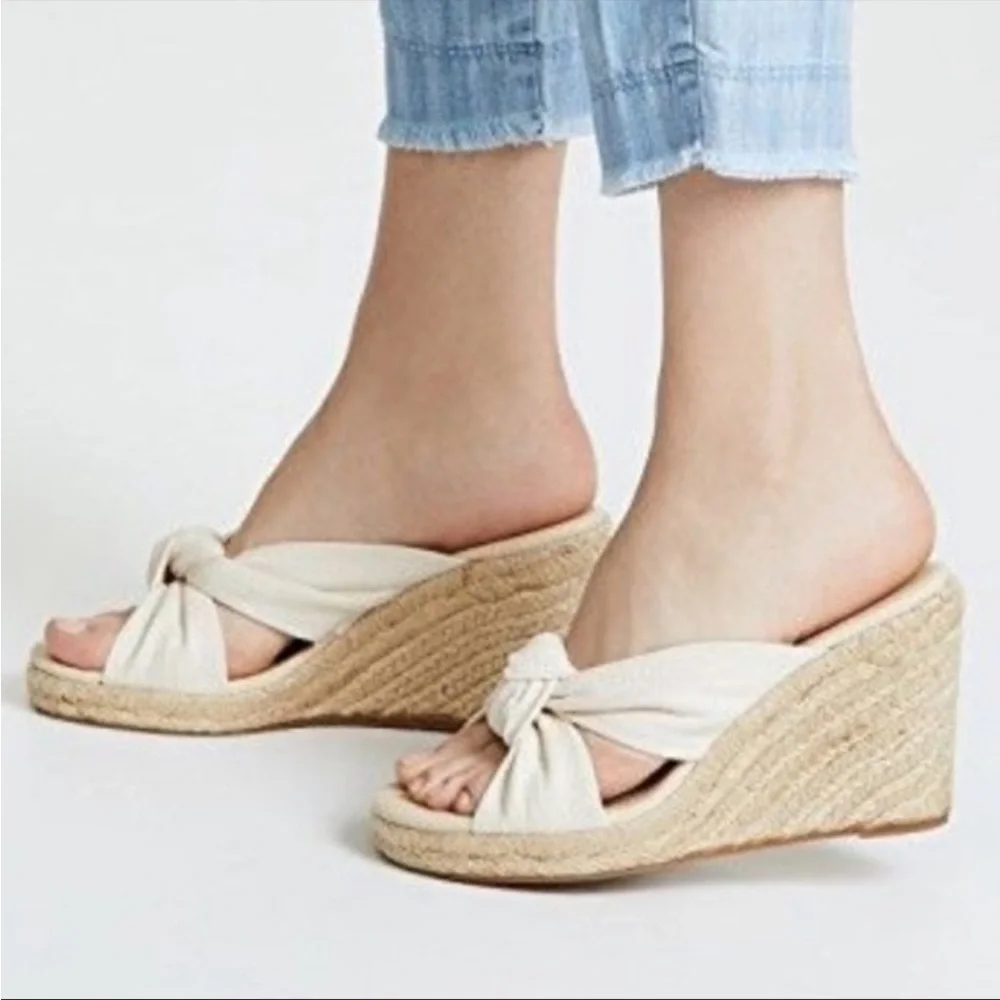 Soludos ivory knotted wedge espadrilles Size 6